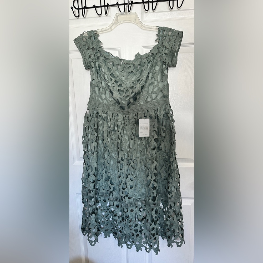 Nordstrom Bardot Crochet Dress Sage Green